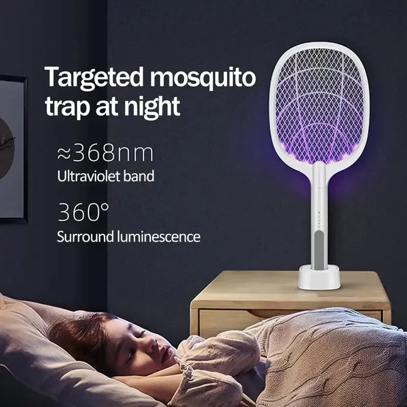 2 in 1 Rechargeable Electronic Mosquito Bat/Racket, Insect Killer Lamp